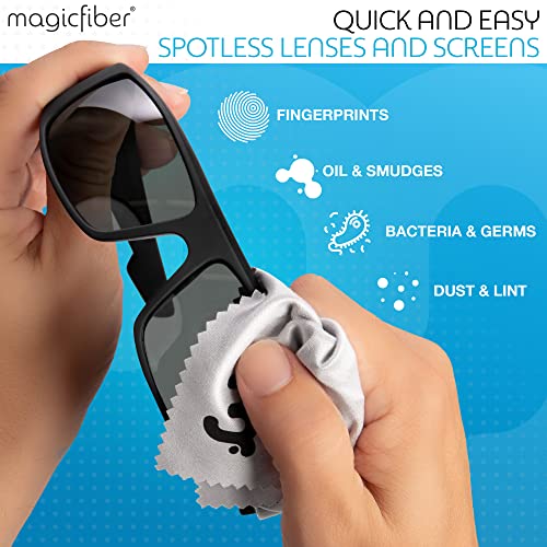 MagicFiber 42 PK - 12 Household Microfiber Cleaning Cloths + 30 Glasses Microfiber Cleaning Cloths - Premium Kitchen Towels and Glasses Wipes