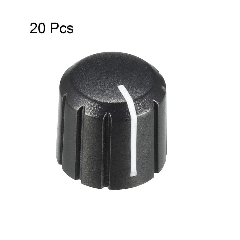 uxcell 20Pcs 15x13.5mm Plastic Potentiometer Rotary Knob for 4x6mm Diameter D Type Shaft Guitar Volume Knob.