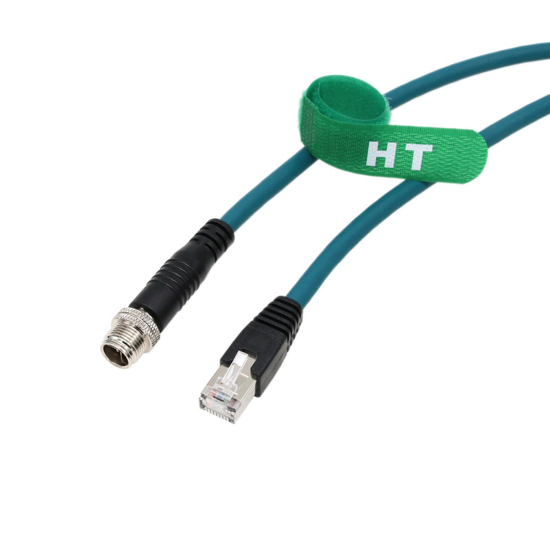 Ethernet 8 Pin X-Coded M12 RJ45 CAT-7e Cable for Keyence IV3 SR-5000 Matrix Cognex in Sight Data Man Barcode Reader Camera Sensor Network 5M 5 meter