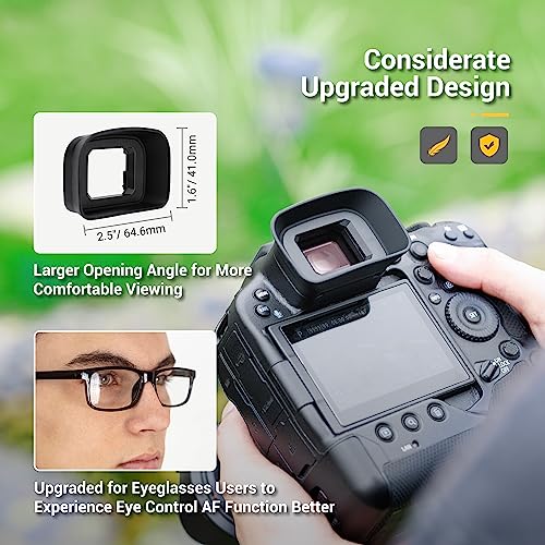 Long Soft Eyecup Eye Cup Eyepiece Viewfinder & 2-Pack RF Mount Body Cap Rear Lens Cover Cap for Canon EOS R3 Mirrorless Camera