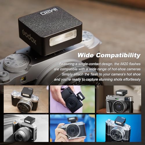 Godox iM20 Mini Flash 5 Power Levels 440 Full-Power IM 20 Built in Battery Black