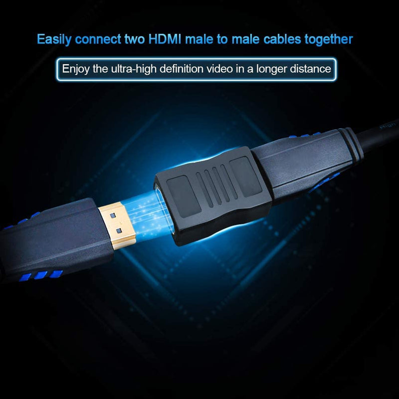 HDMI Adapter Male to Female, CableCreation 2 Pack 90 and 270 Degree Upward Angle Converter, HDMI L Shape Flat Extender for Wall TV, Roku, PS5, Fire Stick, Chromecast, Switch, Laptop,Xbox, PC Right Angle-2Pack