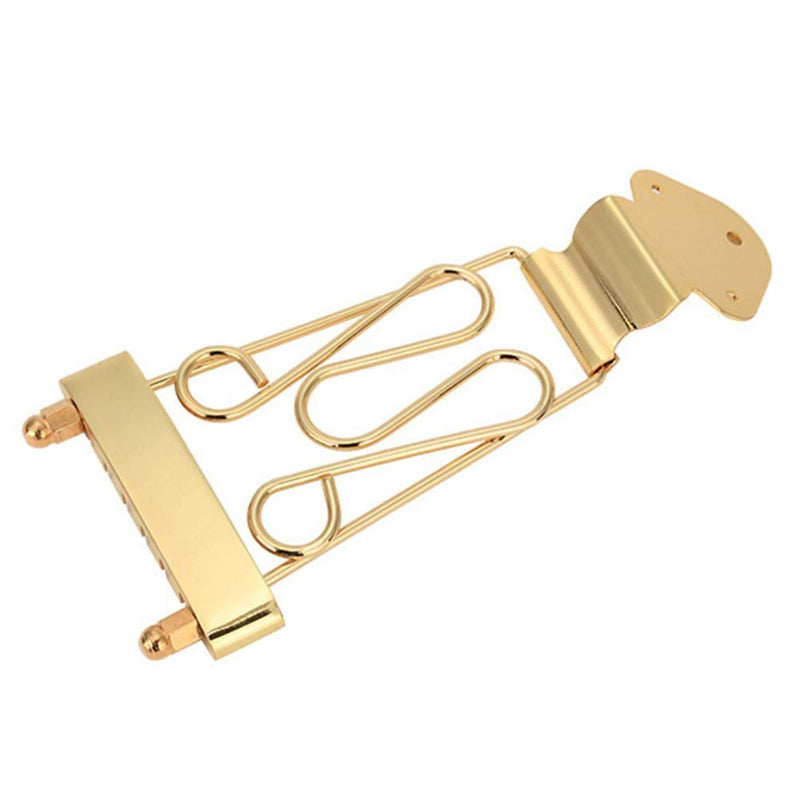 Artibetter 6 String Guitar Trapeze Tailpiece Bridge for Jazz Archtop Guitar-Golden