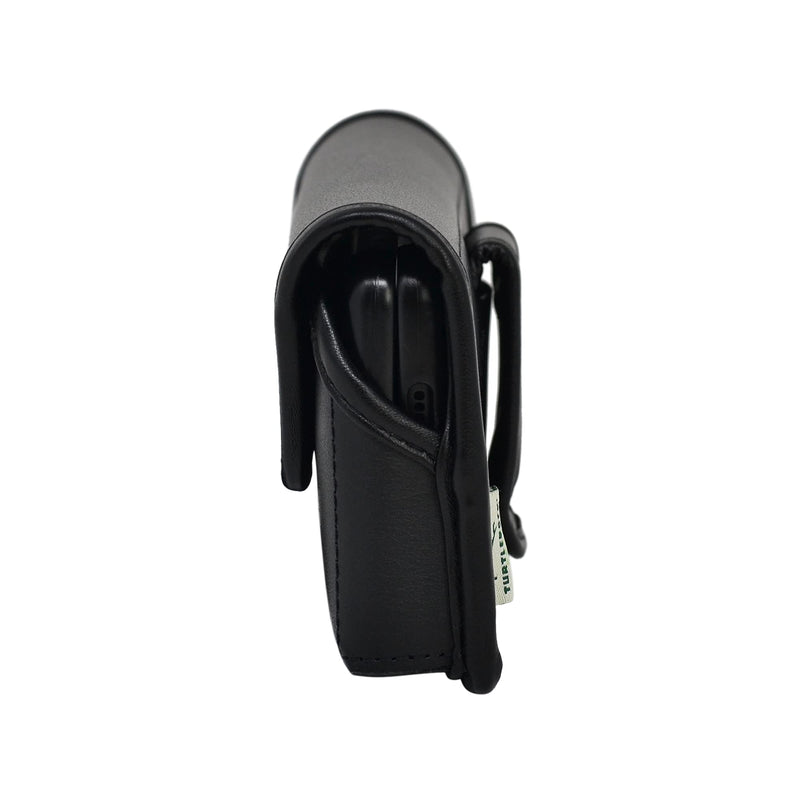 Turtleback Holster Designed for Galaxy Z Fold6 Fold 5 Fold 4 with Thin Fit Case Horizontal Belt Case Black Leather Pouch with Executive Belt Clip, Black Leather Hoz / Fix Clip Slim Fit