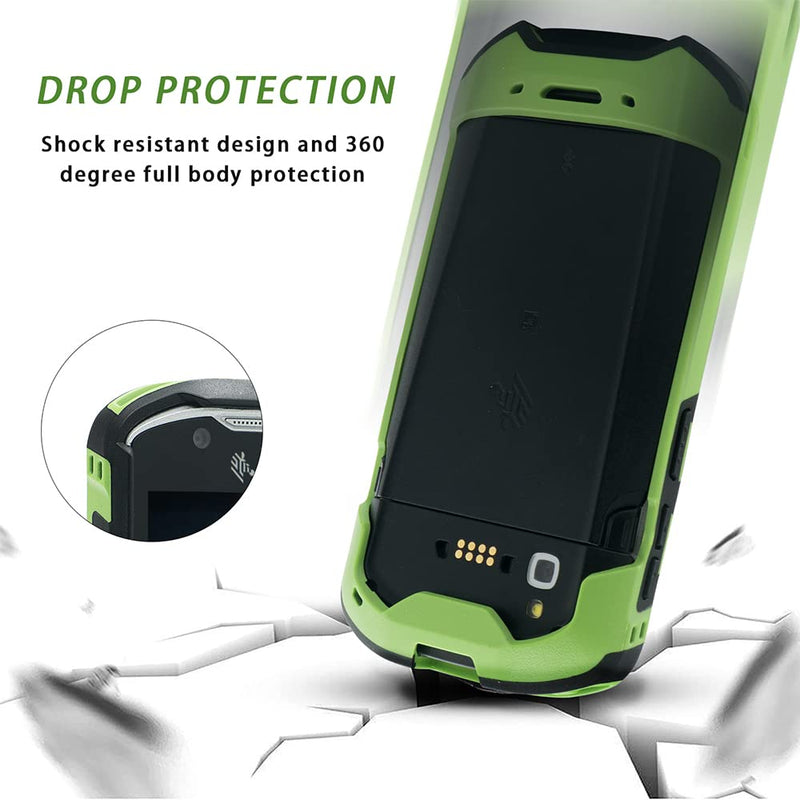 Protective Cover Bumper Case Rugged Boot with Hand Strap for Zebra TC51 TC510K TC52 TC56 TC57 (Green) Green