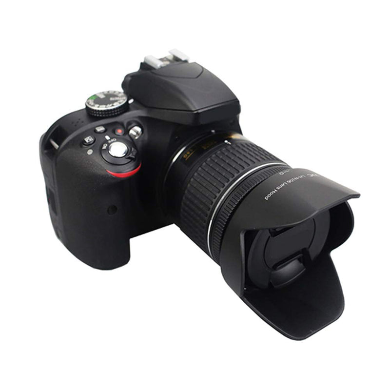 JJC HB-N106 Reversible Dedicated Lens Hood Shade for Nikon AF-P DX 18-55mm f/3.5-5.6G VR, AF-P DX 18-55mm f/3.5-5.6G Lens on Nikon D3500 D3400 D5600 D7500 Camera (NOT for Older Nikon 18-55mm Lens) Nikon HB-N106 Replacement