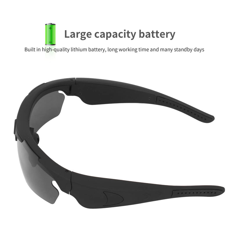 XUMIUZIY Camera Glasses, HD 1080P Sports Sunglasses Camera Video Glasses, Audio and Video Recording, Outdoor Wearable Polarized Lenses for Cycling, Hiking (Black)