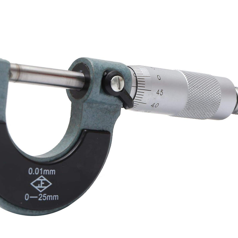 External Micrometer Metric 0-25mm High Precision with Carbide Tipped Anvils Metalworking Engineering and Mechanic Car Repair Precise Measuring Tool TOPWAY 401301 Grade A