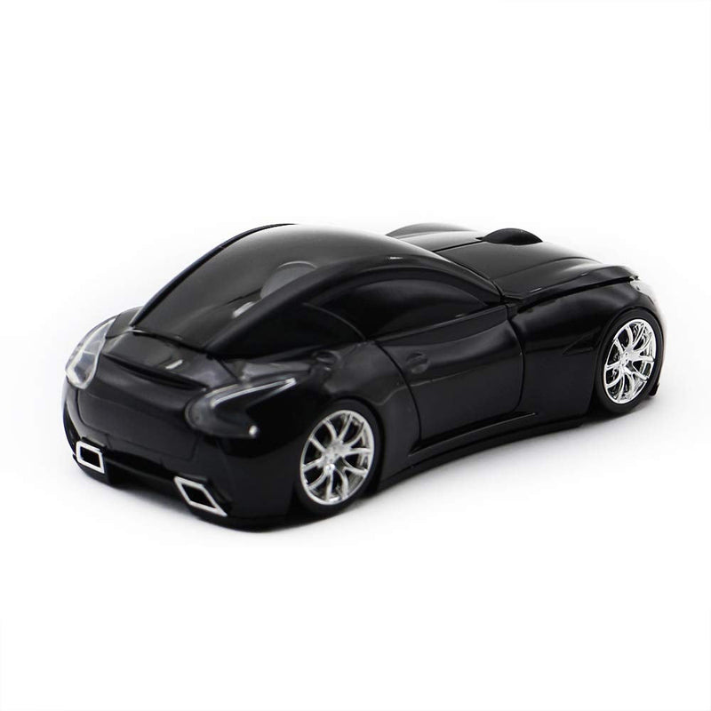 ECOiNVA Wireless Sports Car Mouse Desktop Laptop Computer Optical Mouse Mice AAA Battery Nano USB 2.4GHz Gaming Mouse (Black) Black