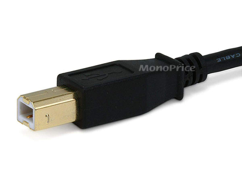Monoprice 6-Feet USB 2.0 A Male to B Male 28/24AWG Cable (Gold Plated) (105438),Black