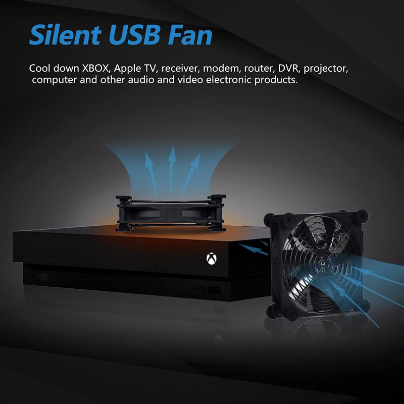 SCCCF Quiet 140mm USB Fan, 5V USB Portable Cooling Fan for Flat Panel TV Receiver Router DVR Playstation Xbox Computer Cabinet Cooler 140MM Single