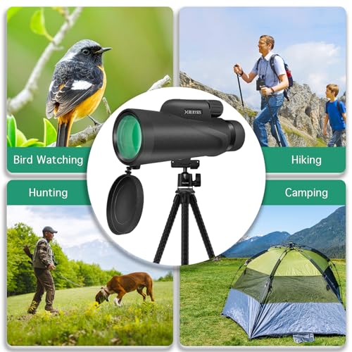 8x42 Monocular Telescope – Military-Grade, Compact, Waterproof & Fogproof, Nitrogen-Filled, FMC Green Coated Optics, BK7 Prism, Ideal for Bird Watching, Hunting, Camping & Wildlife Observation WPKHG-04