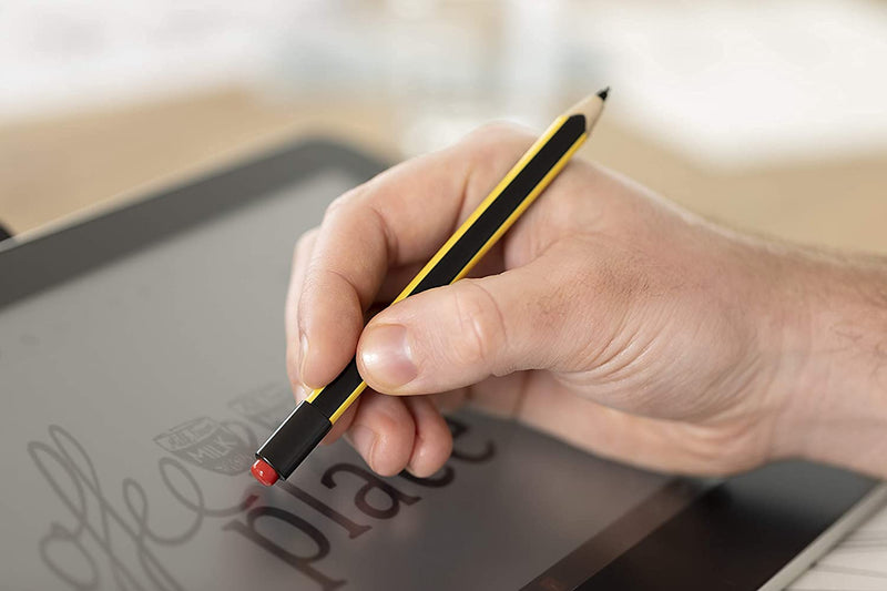 STAEDTLER Noris jumbo 180J 22. EMR Stylus with soft eraser. For writing, drawing and erasing on EMR displays, yellow-black (check compatibility)
