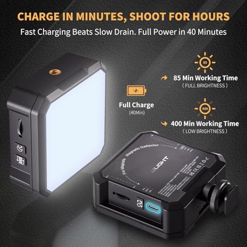Ailight Magnetic LED Video Light, CRI 98+ 2500-9000K - Black