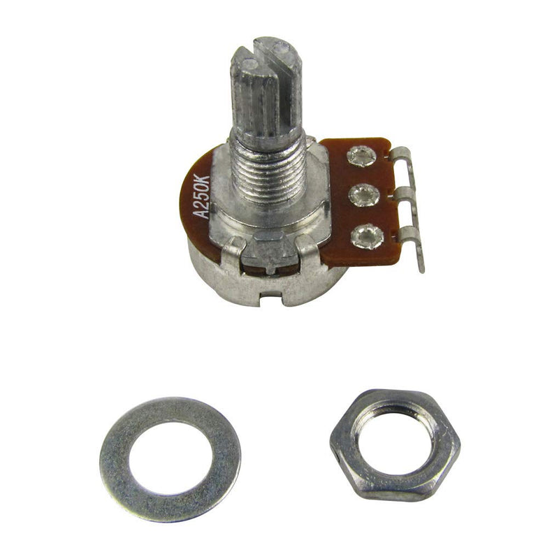 FLEOR 2pcs Small Size A250K Guitar Pots Knurled Split Shaft Potentiometers Audio Taper Short Shaft