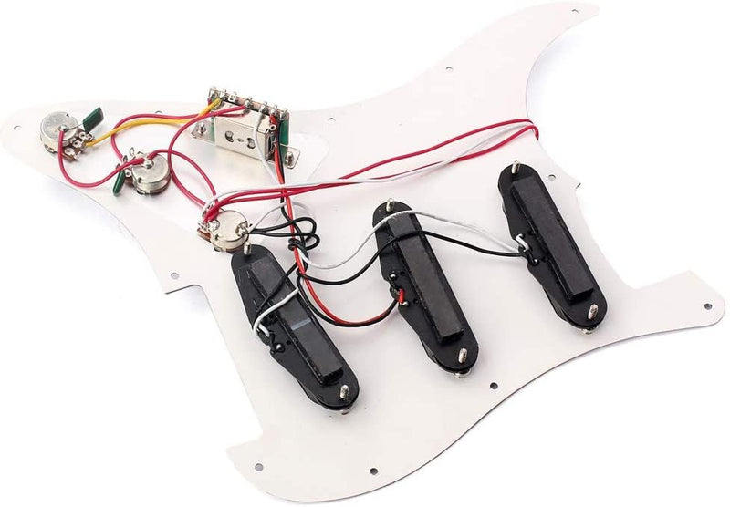 [AUSTRALIA] - Alnicov Electric Guitar Part Prewired Loaded Pickup Pickguard Assembly 3 Ply SSS White 