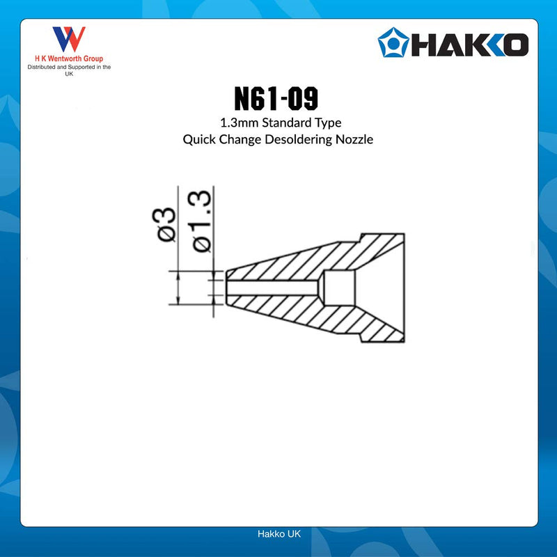 Hakko N61-09 1.3mm Desoldering Nozzle Standard Type
