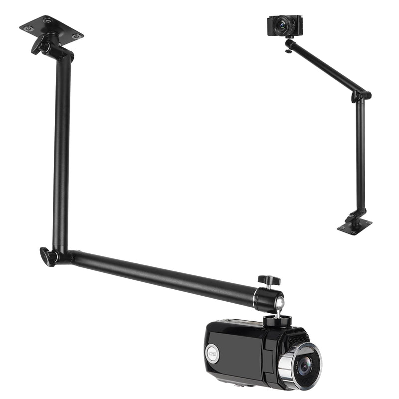 [AUSTRALIA] - Mippko Articulating Camera Wall Mount with 1/4"-20 Threaded Compatible with DSLR/Security/Webcam/Action/LED Light/CCTV POV Camcorder Cameras,Adjustable Aluminium Alloy Arm Metal Base 