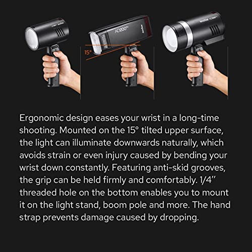 Godox FG-100 Flash Grip, Portable Flash Bracket Handle, 1/4" Screw Holder