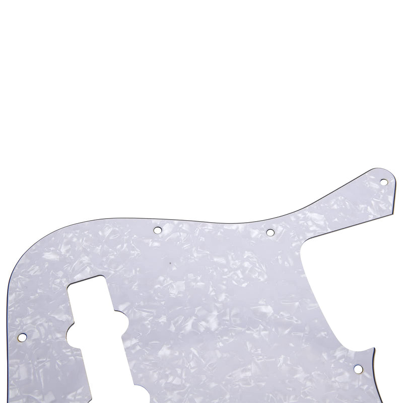 1Pcs Yootones 10 Hole Jazz Bass J Bass Pickguard Compatible with USA/Mexican Fender Jazz Bass (3Ply White Pearl) 3Ply White Pearl