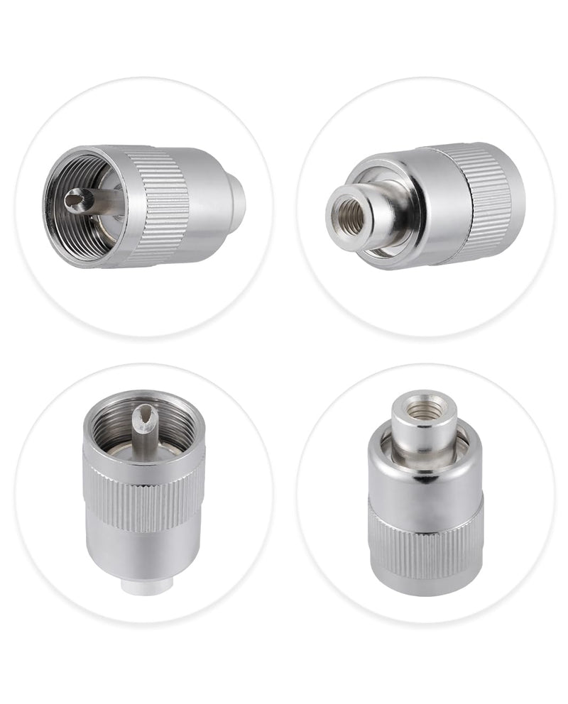 Vecys 5pcs PL259 UHF Male Connector 50 Ohm PL259 Male Plug Crimp RF Coaxial Plug Adapter for RG58 LMR195 RG142 RG400 Low Loss Coaxial Cable PL259 for RG58/RG400