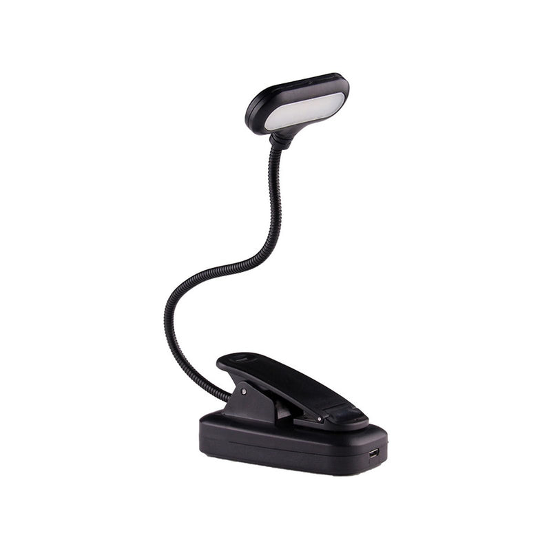 Battery Operated Clip LED Reading Lamp, Adjustable Arm Eye Protect Small Portable Desktop Night Light for Bedroom Study Use