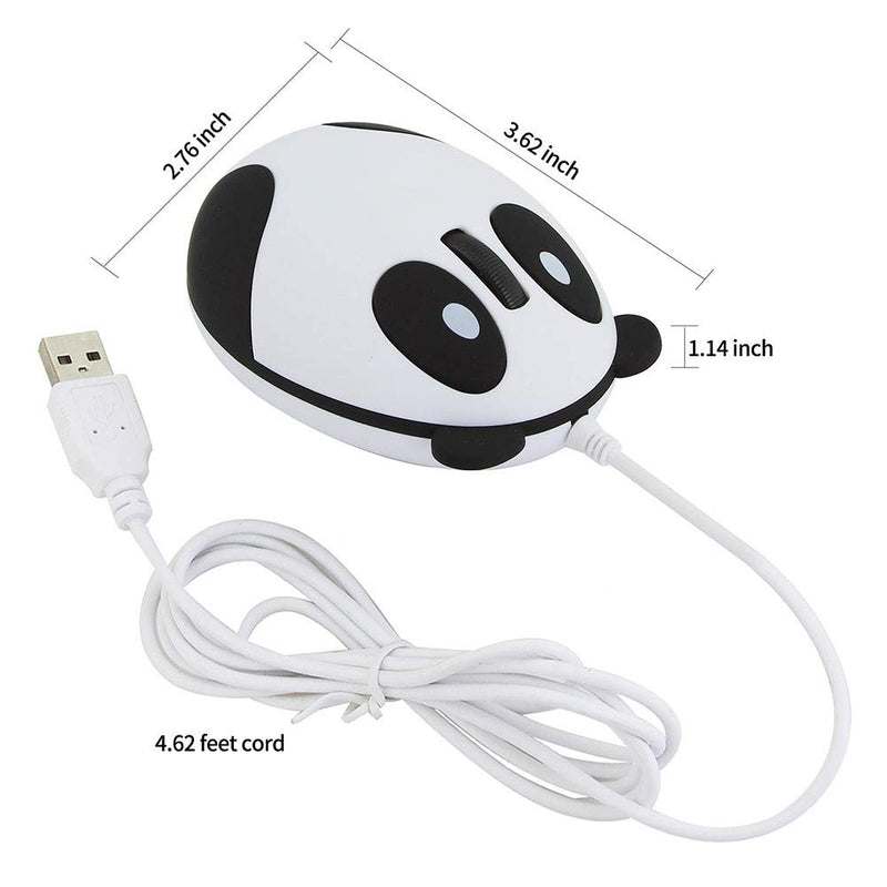 CHUYI Panda Wired Mouse Cute Animal Series Mini Portable Corded Mice for Travel School Home Computer Laptop PC Kids Children Girls Gift