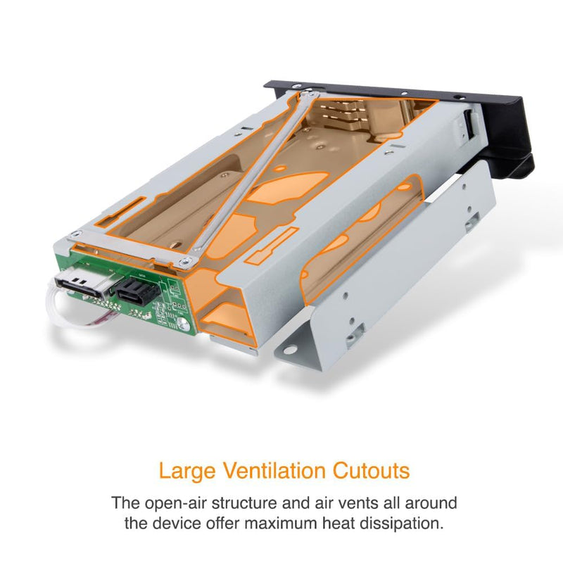 ICY DOCK 3.5 inch SAS/SATA HDD Hard Drive Mobile Rack Tool Free Enclosure for 5.25" Bay | TurboSwap MB171SP-1B