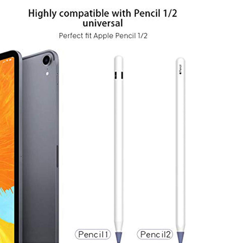 OneCut 8 Pcs Silicone Pencil Nib/Tip Protector Cap for Drawing Noiseless Compatible for Apple Pencil 1st/2nd Replacement Non-Slip Writing Nib/Tip Protector (Clear) Clear