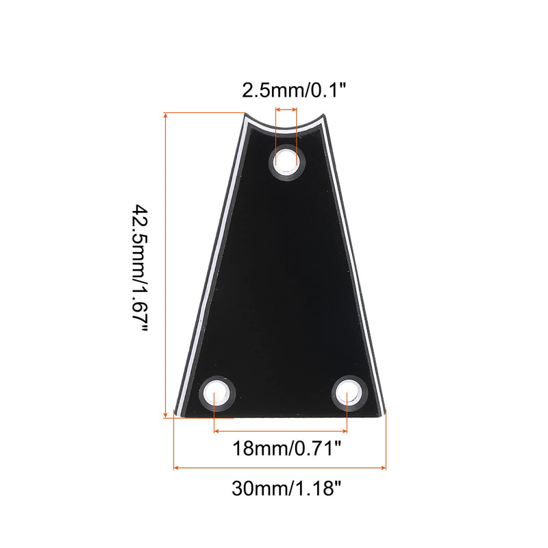 PATIKIL Metal Guitar Rod Cover Plate 3 Ply 3 Holes Black for Electric Guitar Bass Accessory