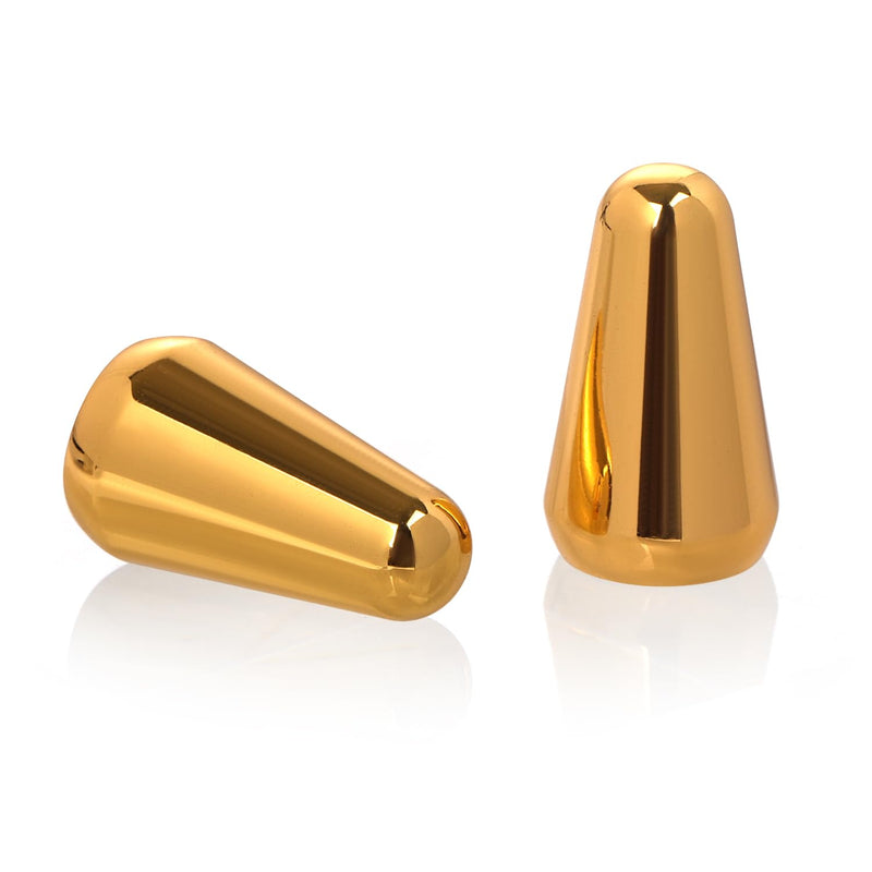 2pcs 5 Way Pickup Switch Tip, 3 Way Switch Cap Switch Knob Guitar Pickup Switch Tip Compatible with Strat Tele (Gold) Gold