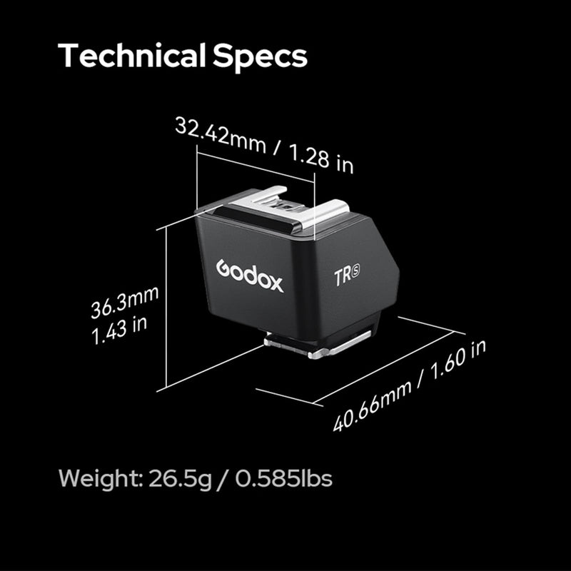 [AUSTRALIA] - Godox TR-S TTL Hot Shoe Riser for Sony Camera, Hot Shoe Extender for Godox iT30Pro-S iT20-S iT22-S iM30 iM20 iM22 Mini Flash, 0-90° Tilt Adjustment, Raises 30mm Height, Reduce Lens Shadow 