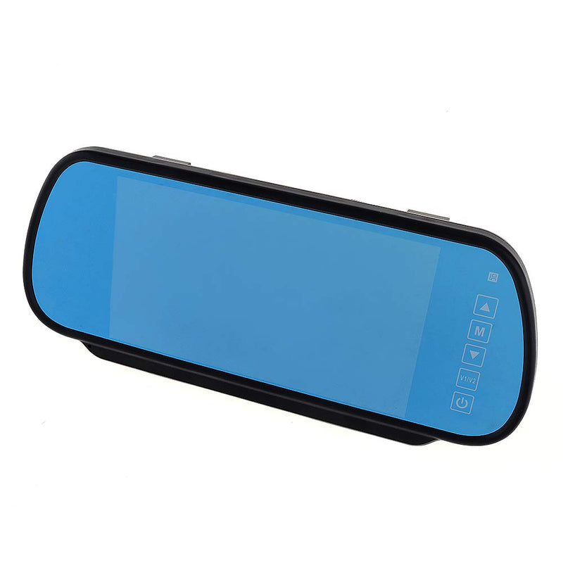 BW 7 Inch 16:9 TFT LCD Widescreen Car Monitor Car Rear View Mirror with Touch Button, HD 800(W)x 480(H) Resolution, Two Ways of Video input