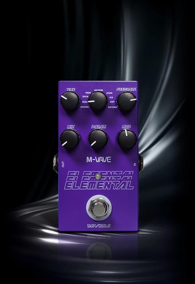 New Elemental Digital Delay Pedal 9 Different Delay Guitar Effects Delay Guitar Pedal Supporr for HOLD Mode and TAP