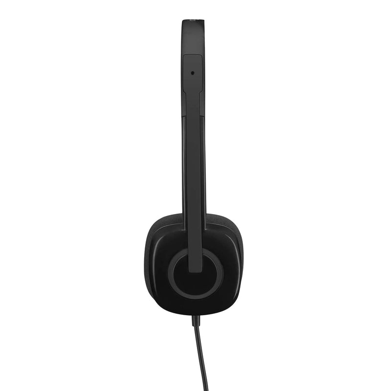 [AUSTRALIA] - Logitech H151 Wired Headset, Analog Stereo Headphones with Rotating Noise-Cancelling Microphone, 3.5 mm Audio Jack, in-Line Controls, PC/Mac/Laptop/Tablet/Smartphone - Black 7.9"x5.7"x2.4" 