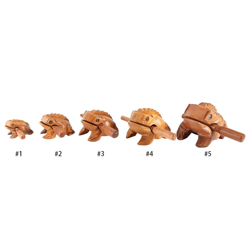 GLOGLOW Wooden Frog Guiro Rasp, Thailand Traditional Craft Musical Instrument Tone Block (12.7CM/5Inch)