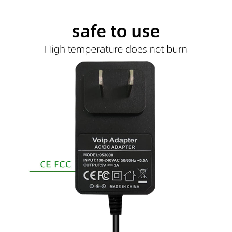 dc 5v Power Supply 5vPower Supply is Compatible with The Polycom IP Phones VVX 150, 250, 350, 450, 2200-48872-001, and 1465-48871-001.