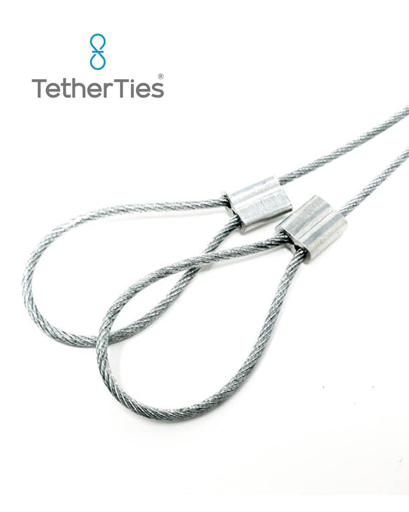 Multi-Adapter Cable Tethers Kit - Nylon Coated Stainless Steel Wire Tether Cable - Easy Installation - Secure Remote Control Tethers, Adapters, Dongles & More - Free Crimping Tool Silver 5 Pack Multi-Adapter TetherTies