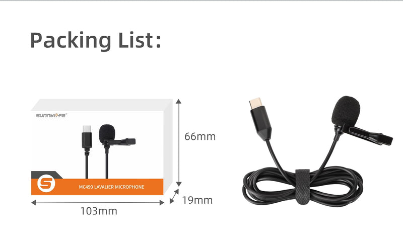Lavalier Microphone for Insta360 X4 High-Sensitivity Omnidirectional Camera Microphone Compatible with Insta360 X4 Accessories