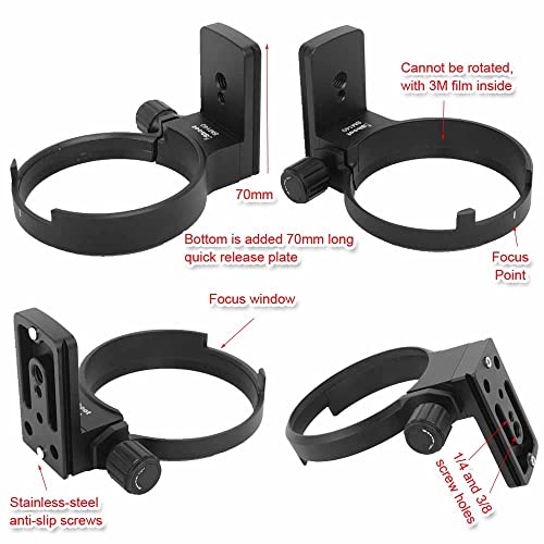 iShoot Tripod Mount Ring Lens Collar Compatible with Sigma 100-400mm f/5-6.3 DG OS HSM Contemporary (EF & F Mount Lens), Bottom is Arca-Swiss Fit Quick Release Plate for Arca Type Tripod Head Clamp