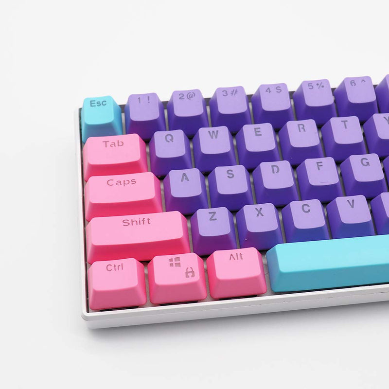 WHYSP 61 PBT Keycaps for 60 Percent Keyboard, Backlit Keycap Set for Mechanical Gaming Keyboard OEM Profile Blue Keycaps with Key Puller for Cherry MX Switches GK61(Peach) Peach