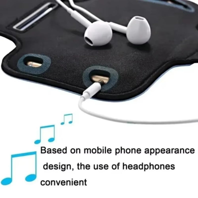 Outdoor Sports 5.5inch Mobile Phone Armband Smartphone Key Holder Gym Running Phone Bag Arm Band Cases for Samsung iPhone Holder (Black) black