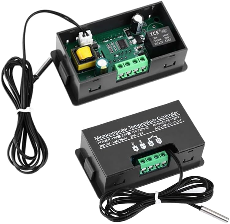 GERUI Pack of 3 W3230 20A DC 12V Digital Temperature Controller, Digital Thermostat Temperature Switch 50-120°C with NTC 10K Sensor Probe