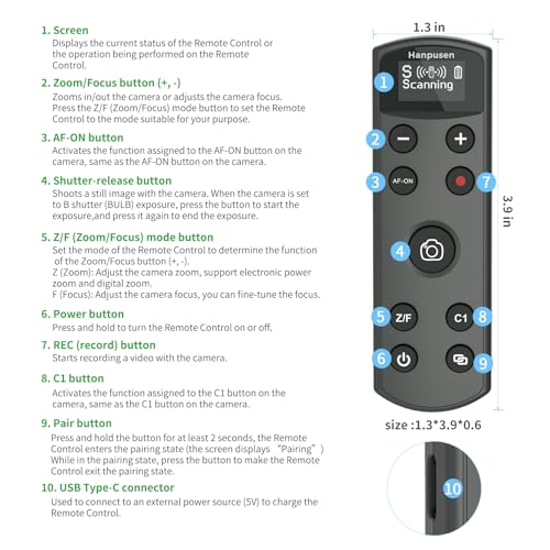 for Sony Camera Rechargeable Remote Control Wireless Shutter Release Rechargeable for Sony