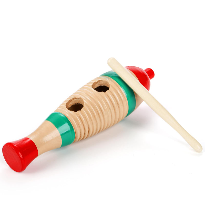 Yopay 4 Pack Guiro Instrument Fish Shaped, Latin Percussion Instrument for Kids, Colorful Wooden Musical Instruments with Rhythm Sticks for Girls, Boys, Adults, Educational Early Learning