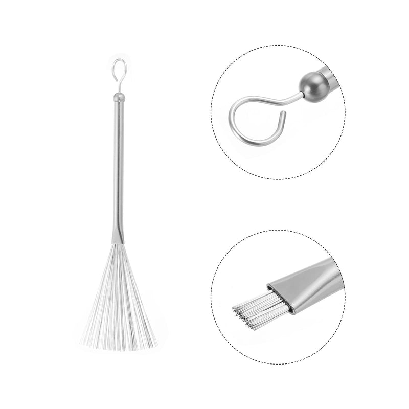 MECCANIXITY Retractable Drum Wire Brushes Drumsticks Brush Aluminium for Jazz Acoustic Rock Band Music Lover Percussion 1 Pair Silver