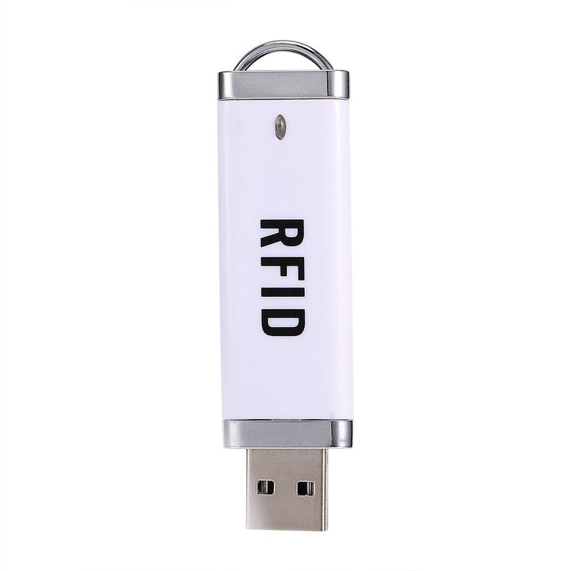 Zer one 125KHz Portable RFID Reader, U Disk Shape ID Card Reader Non-Contact USB Interface Reader Plug&Play for Win XP/Win10/Liunx/Vista/Android-White