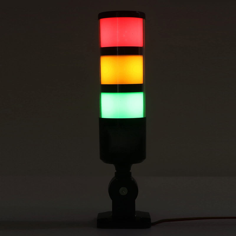 Signal column, red, yellow, green, 3-ply, 12 24 V DC, flashing stacking light, bright LED light for machines
