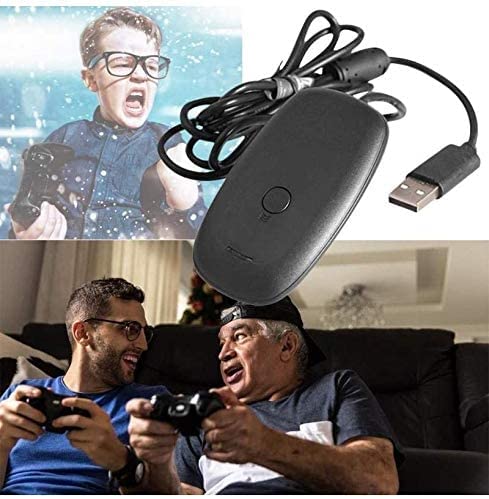 Wireless USB Gaming Receiver Adapter Compatible with Microsoft Xbox 360 Controllers, Desktop PC Laptop Gaming Adapter for Windows PC