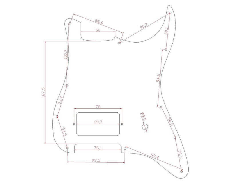 [AUSTRALIA] - KAISH 11 Hole ST/Strat Style One Humbucker Guitar Pickguard Scratch Plate for Delonge Stratocaster/Strat Black 3 Ply 